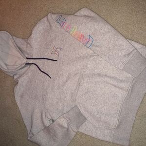 Hurley Kids' Light Gray Hoodie with Multicolor Logo